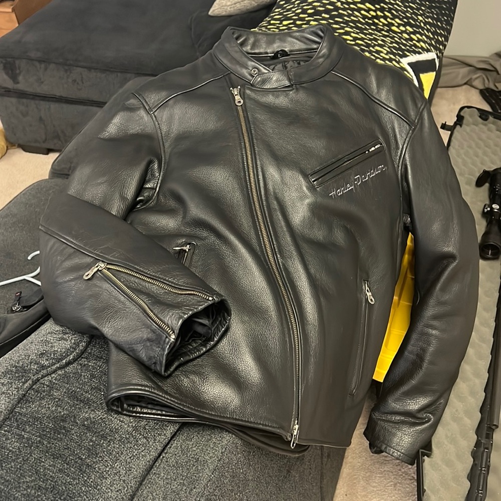 Genuine Leather Harley Davidson Motorcycle Jacket - VGUC! Men’s Large
